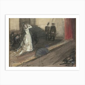 Theatre Scene (Ida Aalberg As Maria Stuart), 1905, By Magnus Enckell Art Print