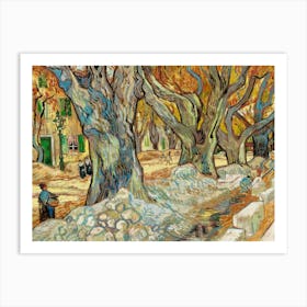 The Large Plane Trees (Road Menders At Saint Rémy) (1889), Vincent Van Gogh Art Print