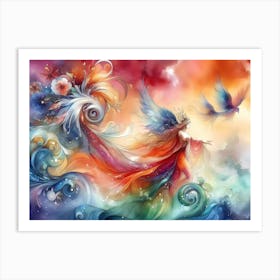 Angels And Birds Art Print