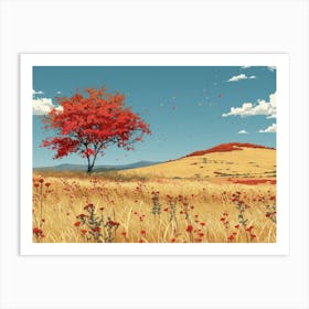 Red Poppies In The Field Art Print