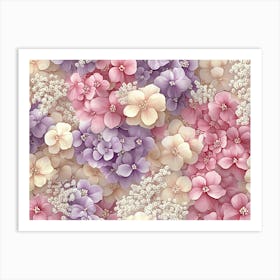 Floral Background, Seamless Pattern, Luxury Art Art Print