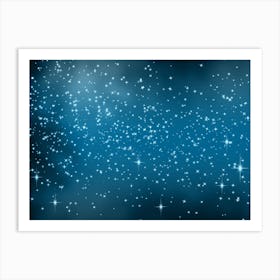 Sky Blue Shade Shining Star Background Art Print