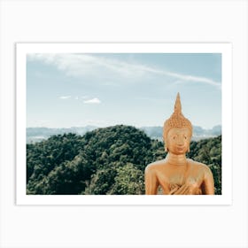 Golden Buddha On A Viewpoint Art Print