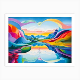 Danube Style Chromatic Landscape Art Print