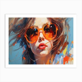 Girl In Sunglasses 2 Art Print