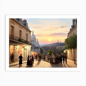 Paris At Sunset Art Print