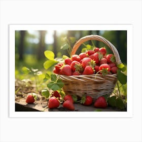 Basket Of Strawberries 15 Art Print