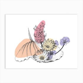 Shell And Flower Art Print