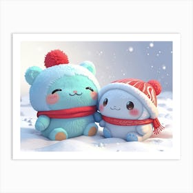 Kawaii Teddy Bears Art Print