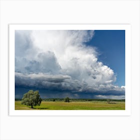Sunny weather and storm front Art Print