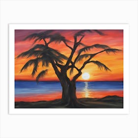 Sunset Tree 1 Art Print