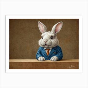 Rabbit In A Suit 10 Art Print