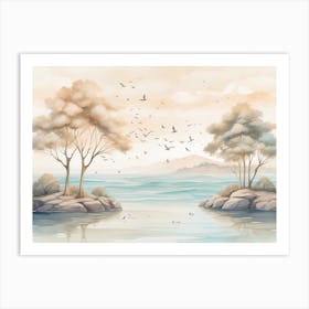 Trees In The Water Art Print