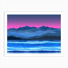 Mountains And Water Art Print