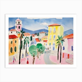 Reggio Emilia Italy Cute Watercolour Illustration 2 Art Print