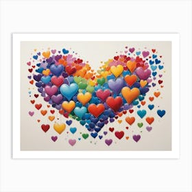 Rainbow Hearts Art Print