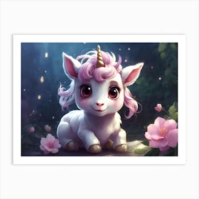 Cute Unicorn Art Print