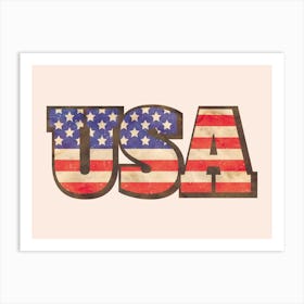 Usa Vintage typographic poster Art Print