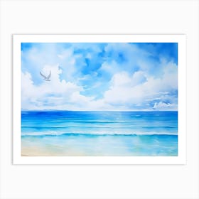 Watercolor Of A Beach 10 Art Print