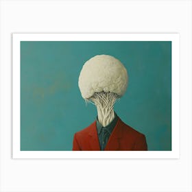 'The Man In The Suit' Cauliflower Head Art Print