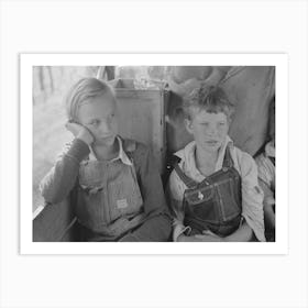 White Migrant Children Sitting In Back Seat Of Family Car East Of Fort Gibson, Muskogee County, Oklahoma By Russe Art Print