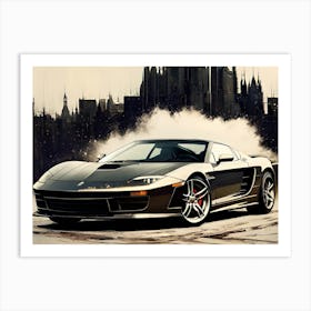 Sports Car In The City 2 Art Print