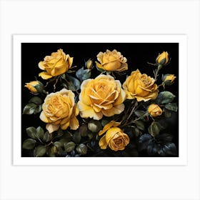 Default A Stunning Watercolor Painting Of Vibrant Yellow Roses 3 (1) Art Print