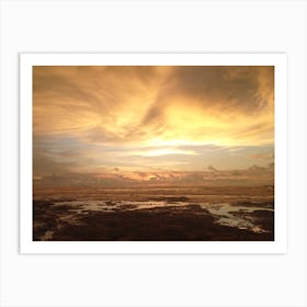 Swirling Sunset on Beach in Costa Rica - Horizontal Art Print