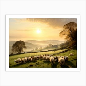 Sheep In A Field Art Print