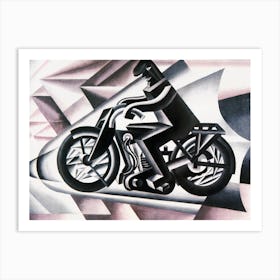 The Motorcyclist, Fortunato Depero Art Print