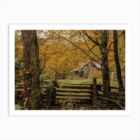 Rustic Forest Cabin Art Print