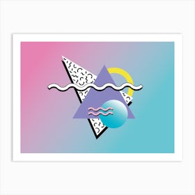 Memphis Pattern Retro Dreamwave 80s Nostalgia 90s Artwork Art Print