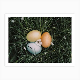 Easter Eggs In Grass Art Print