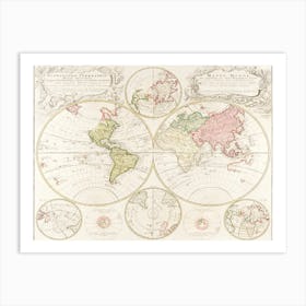 PlaniglobII Terrestris Mapa Universalis (1746) Art Print