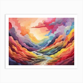 Rainbow Landscape Painting Art Print 0 Art Print