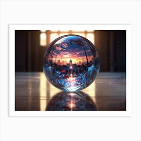 Cityscape In A Glass Ball Art Print