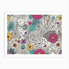 Floral Doodles 3 Art Print