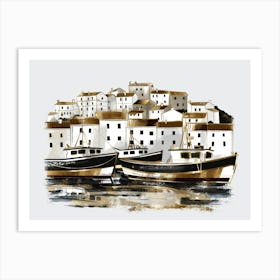 Fishing Boats In Harbour Art Print