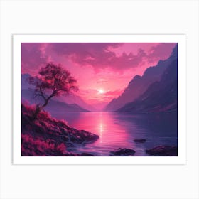 Sunset In The Mountains 27 Art Print