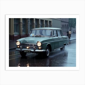 Car In The Rain Art Print