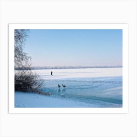 Captivating Serene Image Of A Couple Walking Along The Quiet Nature Filled Park By A Tranquil Sibe (1) Art Print