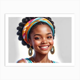 Portrait Of A Young African American Girl 1 Art Print