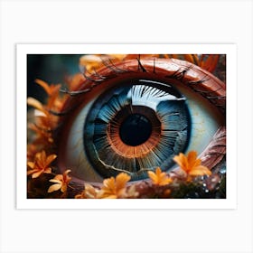 Macro Shot Of A Colossal Building Sized Eye Segmented Into Distinct Layers Each Representing A Sea Art Print