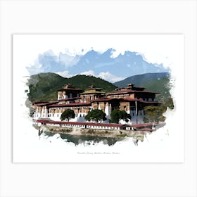 Punakha Dzong, Western Bhutan, Bhutan Art Print