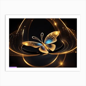 Golden Butterfly 27 Art Print