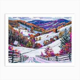 Snowy Mountain Road 1 Art Print