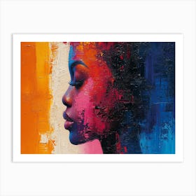 Colorful Chronicles: Abstract Narratives of History and Resilience. Woman'S Face 3 Art Print