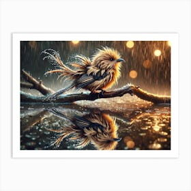 Lion-Bird over Water Fantasy Art Print
