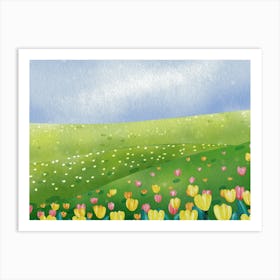 Tulips In The Field 2 Art Print