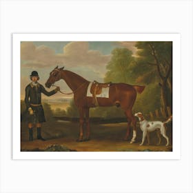 Vintage Painting Gentleman And His Horse Art Print